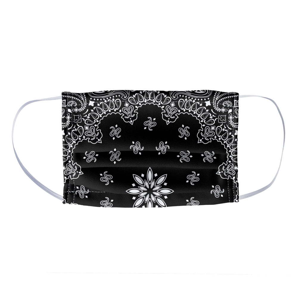 Paisley Black 1-Ply Reusable Face Mask Covering, Kids