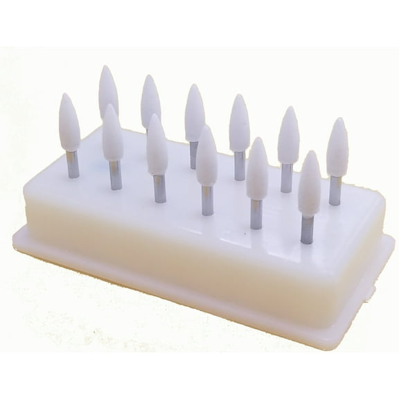 WHITE MOUNTED ARKANSAS STONES, FLAME (fl2) box of 12