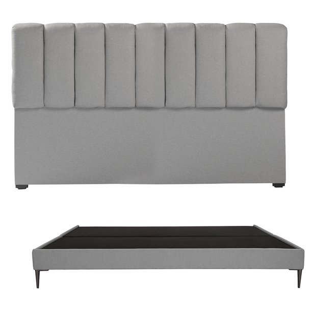 Recámara King Size Dicasa Kami Gris Medio con Cabecera + Base Cama Slim