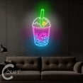 thumbnail image 3 of C-CRAFT Moon Wave Boba Neon Led Light Up 25 inch for Bubble Boba Milk Tea Shop Wall Decor, 3 of 5
