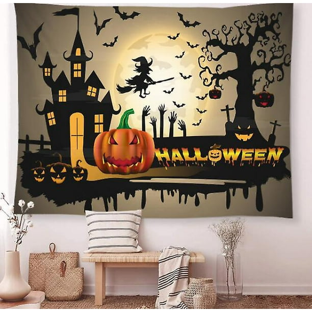 style E)halloween Background Cloth Wall Cloth Halloween Party Flag