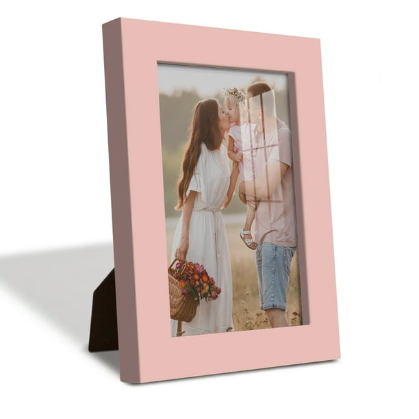 Modern Real Wood 4x6 inch Picture Frame in Pink