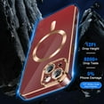 thumbnail image 3 of for iPhone 13 Case,[Compatible with Magsafe],[10 FT Military Grade Drop Protection][Anti Yellowing] Slim Soft TPU Luxury Protective Phone Case for iPhone 13 -Dark red 8-IP13-04, 3 of 12