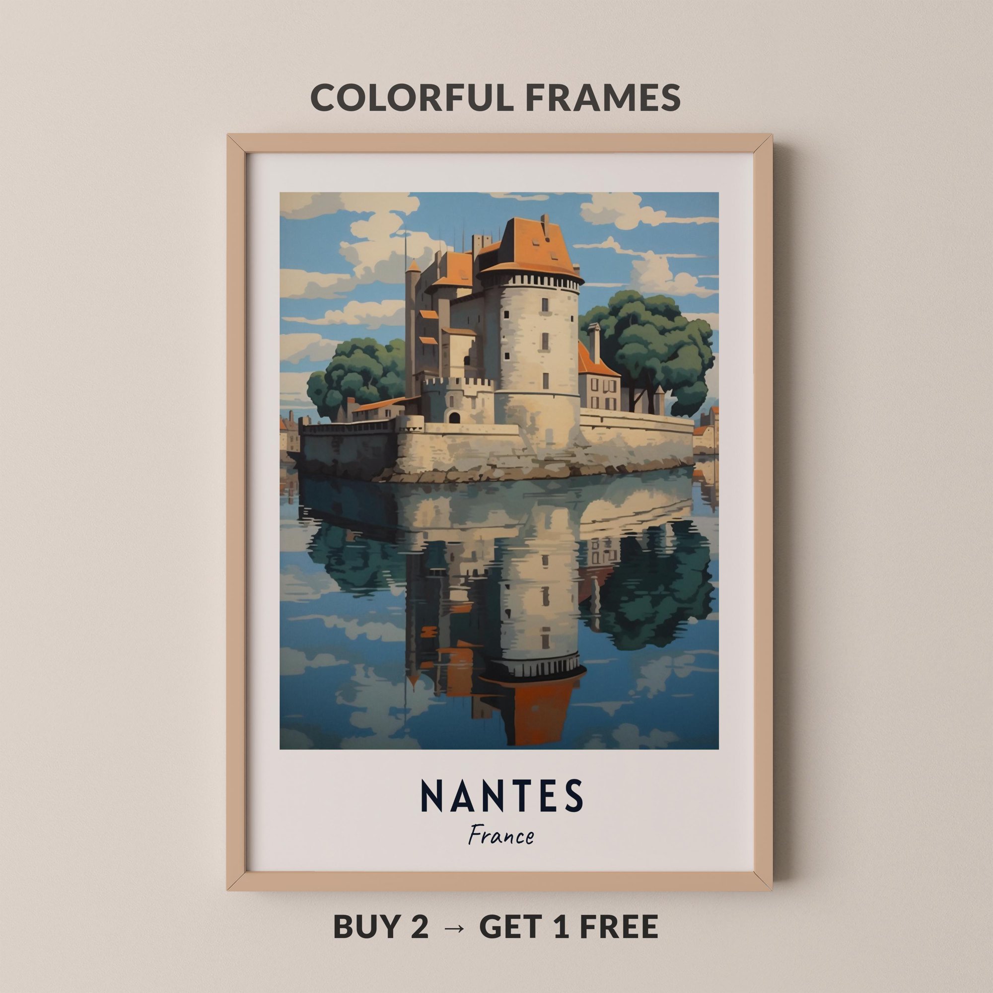 Nantes Travel France City Cityscape Poster , Poster Print Only