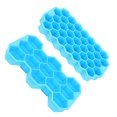 thumbnail image 4 of Molde para cubitos de hielo Molde para cubitos de silicona Rejillas hexagonales Bandeja para cubitos de hielo con tapa, 13 rejillas azules, 37 rejillas azules Noticed HA004190-02, 4 of 7