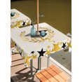 thumbnail image 3 of Square Outdoor Tablecloth with Umbrella Hole Academic Cap Diploma Outside Table Cloth Waterproof Patio Table Cover Modern Graduation Star Burlap Zipper Tablecloths for Picnic Party Camping 54x54 Inch, 3 of 8