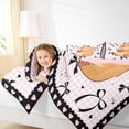 thumbnail image 3 of Erosebridal Kids Cute Capybara With Boba Tea Bedding Comforter Set 7-Piece,Boys Girls Black Bow Tie Geometric Plaid King Bedding Sets,Pink Reversible, 3 of 6