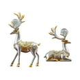 thumbnail image 4 of 2x Modern Couple Deer Statue, Reindeer Figurines Sitting and Standing Collectable Resin Elk Sculpture for Apartment Decor Housewarming Gift Argent, 4 of 9
