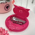 thumbnail image 5 of Cuenco de fideos instantáneos de acero inoxidable 304 con tapa, aislado tazón de arroz, regalo escurrible, Ins Miniso Joint Name Barbie, 5 of 5