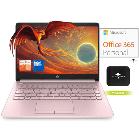 HP Newest 14" Laptop, Slim Thin Light Laptop Computer for Students and Business, Intel Quad-Core N4020, 1 Year Office 365, Webcam, HDMI, WiFi, Win 11, 8GB RAM, 64GB eMMC, Pink