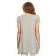 thumbnail image 4 of Women's Solid Casual Short Sleeve Loose Fit pockets Knit Shirt Tunic Top Tee S-3XL, 4 of 4