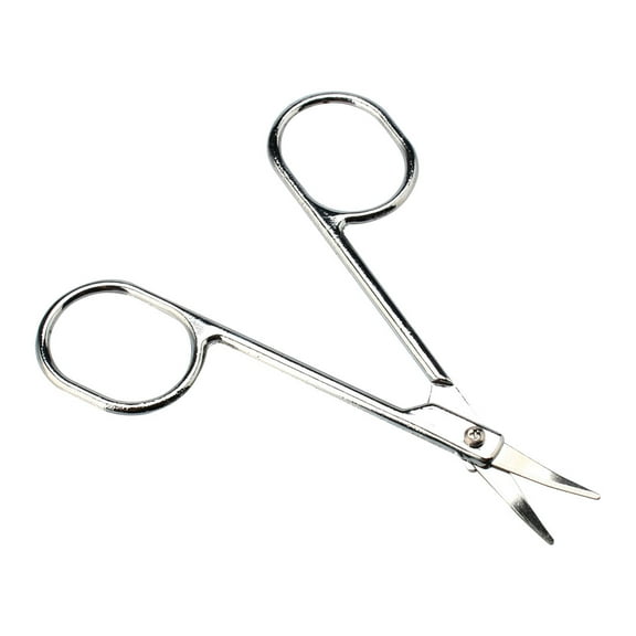 Unique Bargains Handy Metal Hair Trimmer Eyebrow Scissors Shaper Curved Tip