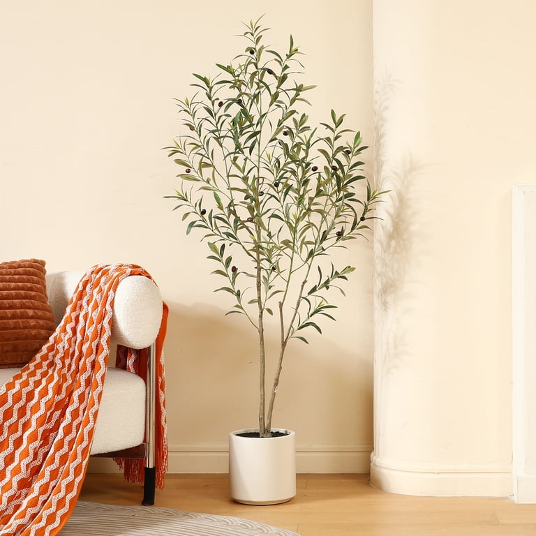 5FT Tall DR.Planzen Real Indoor Artificial Olive Tree with Leaf in