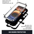 thumbnail image 3 of Dteck Full Body Protection Case for iPhone 16 Pro Max,Aluminum Military Grade Rugged Case with Stand Built-in Screen Protector Shockproof Kickstand Cover for iPhone 16 Pro Max,Silver, 3 of 8