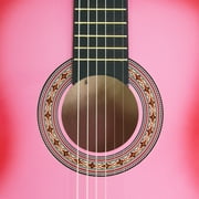 ZenStyle 38 Beginners Acoustic Guitar with Case, Strap, Tuner and Pick for Starter, Pink