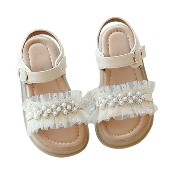 Dpytoraw Summer 2026 Pearl Water Sandals For Girls Cute Soft Bottom For Children And Babies Girls Sandals For Wedding Size 1-1.5 Years