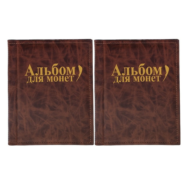 2pcs Libro Cuero Organizador para Billetes fotografía Cartas Capacidad de 250 Monedas Coleccionable CUTICAT Álbum de Álbumes de Monedas