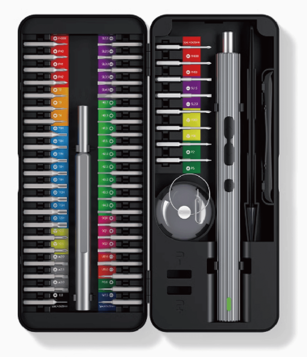 Mivikee Screwdrivers, electric,Electric Screwdriver, 64 in 1 Mini Electric Precision Screwdriver Kit Tool with 64 S2 Magnetic Bits, Tweezers, Magnetic Mat and Pry Bar, Perfect