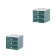 thumbnail image 4 of Wosthever Almacene artículos de papelería con estilo con organizador de almacenamiento de gran capacidad Cajón de plástico Organizador Caja azul Cuadrícula triple 2piezas, 4 of 6