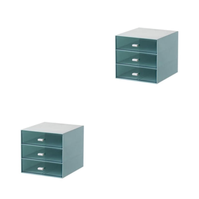Organizador de cajones de plástico Matsuzay 2piezas azul Cuadrícula triple