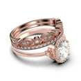 thumbnail image 2 of Beautiful Boho And hippie 2.35 Carat Oval Cut Diamond Moissanite Engagement Ring, Wedding Ring, Two Matching Band in 925 Sterling Silver With 18k Rose Gold Plating Romanic Gift For Her, 2 of 4