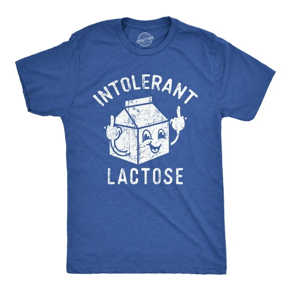 Mens Funny T Shirts Intolerant Lactose Sarcastic Milk Graphic Novelty Tee for Men Graphic Tees