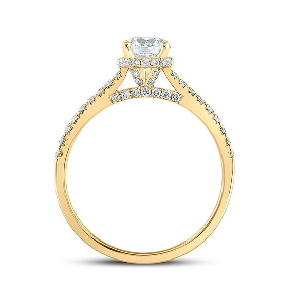 14K Yellow Gold Round Diamond Solitaire Bridal Wedding Engagement Ring 1 Cttw, Womens Size: 5-10