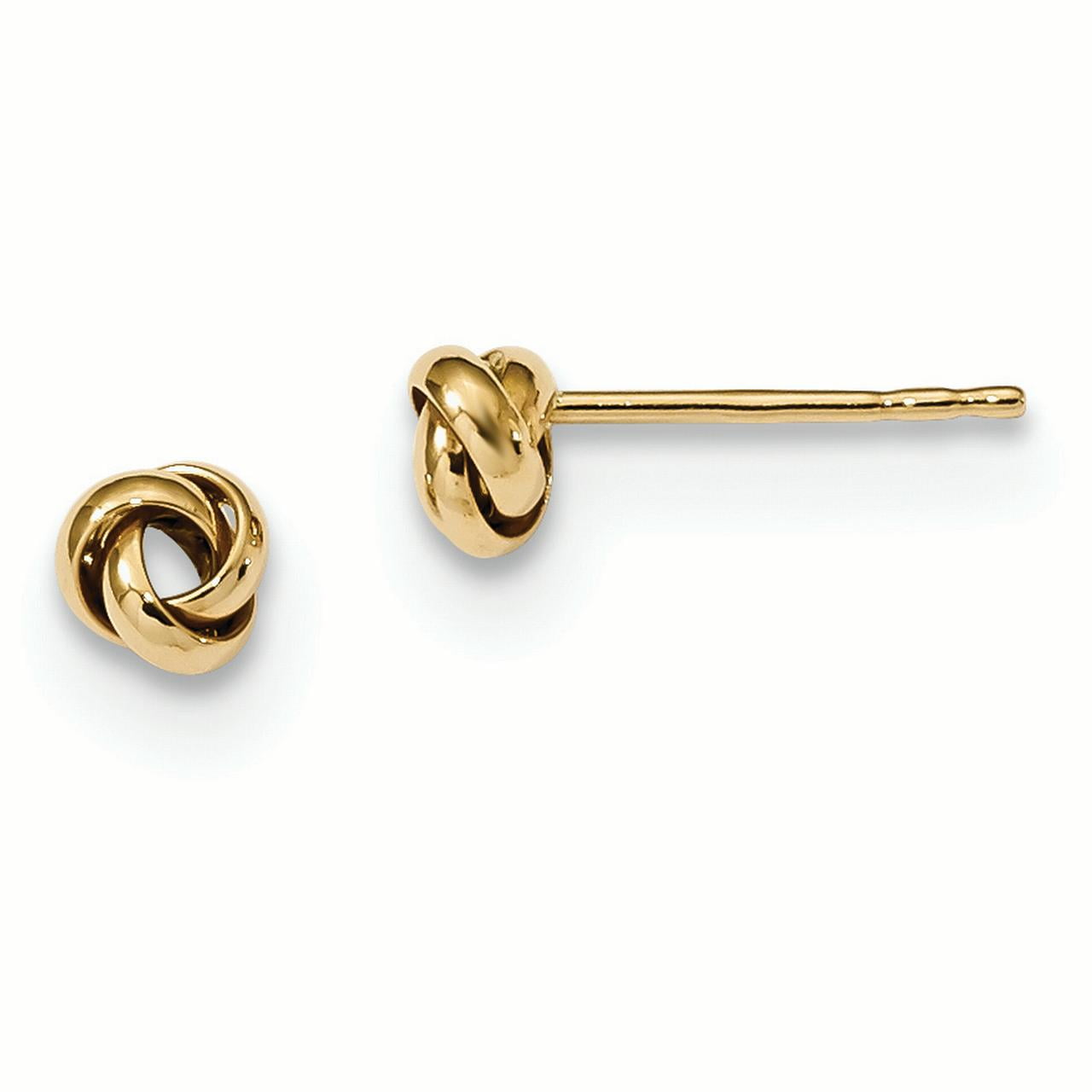 14kt Yellow Gold Madi K Polished Love Knot Post Earrings