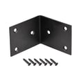 thumbnail image 1 of Unique Bargains Support d'Angle en L 65x65x48mm Noir 4 Pack, 1 of 5