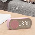 thumbnail image 4 of Bluetooth Despertador Reloj dual Espejo para en el dormitorio - Rosa Sunnimix Despertador digital, 4 of 7