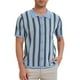 thumbnail image 1 of Polo de punto a rayas INSPIRE CHIC para hombres, camisetas de polo de manga corta con botones, jacquard, tamaño S, azul claro, 1 of 6