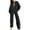 Black, variant on Women's Fall 2 Piece Sweatsuits Set Solid Color Long Sleeve Zip Up Sweatshirt Wide Leg Sweatpants Lounge Sets