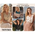 thumbnail image 6 of MOYIKO Tank Tops for Women Silk Satin V Neck Trendy Sleeveless Tops Dressy Casual Flowy Summer Shirts Loose Fit, 6 of 7