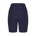 thumbnail image 3 of Bwdbhd Women Workout Yoga Shorts Biker Shorts with Side for Women, High Waisted Workout Compression Yoga Shorts Navy,S, 3 of 4