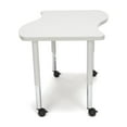 thumbnail image 6 of OFM Adapt Series Large Wave Standard Table - 25-33″ Height Adjustable Desk with Casters, White (WAVE-L-LLC), 6 of 10