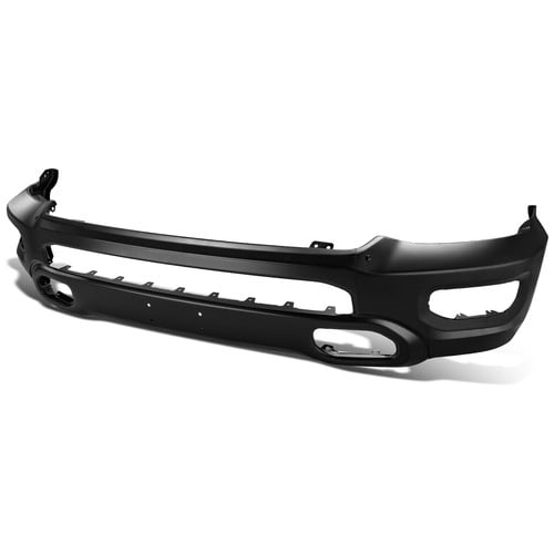 Fit 19-24 Ram 1500 Stamped Steel Front Bumper Face Bar w/ Fog Light Holes Black