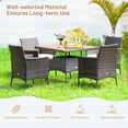 thumbnail image 6 of Costway 5 Piece PE Rattan Steel Sponge Acacia Wood Cushion Included Dining Furniture Sets Mix Brown, 6 of 10