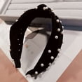 thumbnail image 3 of Qarigey Diadema con nudo torcido, diadema de perlas con estilo, accesorios para el cabello de boda, diademas para mujeres y niñas, diario, camafeo Accesorio para el cabello Negro Qarigey AP010010-05B, 3 of 6