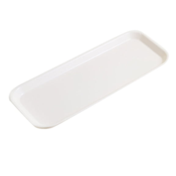Rectangular Planter Drip Tray Lightweight Plant Saucer Raised Edge Water Drainage Tray For Indoor Bonsai Potted Plants Home Garden(White-38X16Cm)
