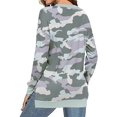 thumbnail image 2 of Sweat-shirt Décontracté à Col Rond à Manches Longues Imprimé à Rayures et Mollet, 2 of 4