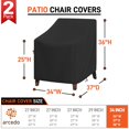 thumbnail image 2 of Fundas para Sillas Giratorias de Patio Arcedo Impermeables Negras 2 Unidades, 2 of 6