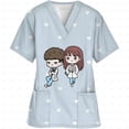 thumbnail image 5 of Uniforme de enfermera de dentista con cuello en V y bolsillo para clínica de dinosaurios de dibujos animados, uniformes médicos de enfermería, uniformes de clínica pediátrica, uniformes, 5 of 5