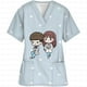 thumbnail image 4 of Uniforme de enfermera de dentista con cuello en V y bolsillo para clínica de dinosaurios de dibujos animados, uniformes médicos de enfermería, uniformes de clínica pediátrica, uniformes, 4 of 4