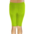thumbnail image 3 of Vivian's Fashions Legging Shorts - Biker Length, Misses Size (Lime, S), 3 of 3