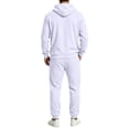 thumbnail image 6 of Hearthz Fleece Sweatsuits for Men 2 Piece Tracksuit Long Sleeve Drawstring Fuzzy Jogging Suit Hooded Set Athletic Men Sweatsuits White XXXL, 6 of 7