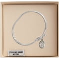 thumbnail image 3 of 5 3/4 inch Oval Eye Hook Bangle Bracelet w/ St. Henry II in Sterling Silver, 3 of 3