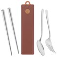 thumbnail image 3 of 1 Set Metal Tableware Set Fork Spoon Chopstick Outdoor Utensil Portable Tableware, 3 of 8