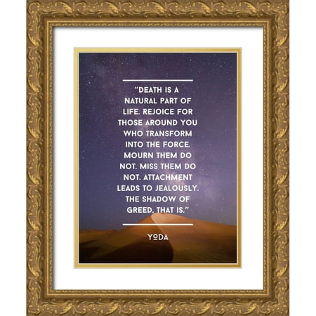 ArtsyQuotes 19×24 Gold Ornate Wood Framed with Double Matting Museum Art Print Titled – Yoda Quote: Rejoice