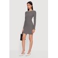 thumbnail image 2 of Women's Striped Long Sleeve Ribbed Knit Mini Dress, 2 of 3