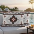 thumbnail image 2 of Outdoor Pillow Covers 20x12 Set of 2, Brown Beige Boho Waterproof Patio Throw Pillow Covers for Couch Sofa Chair, Vintage Ethnic Tribal Southwestern Decorative Pillowcases for Throw Pillows, 2 of 9